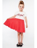 Cream and coral girls\' set with a dress NDZ8621 - Online store - Boutique